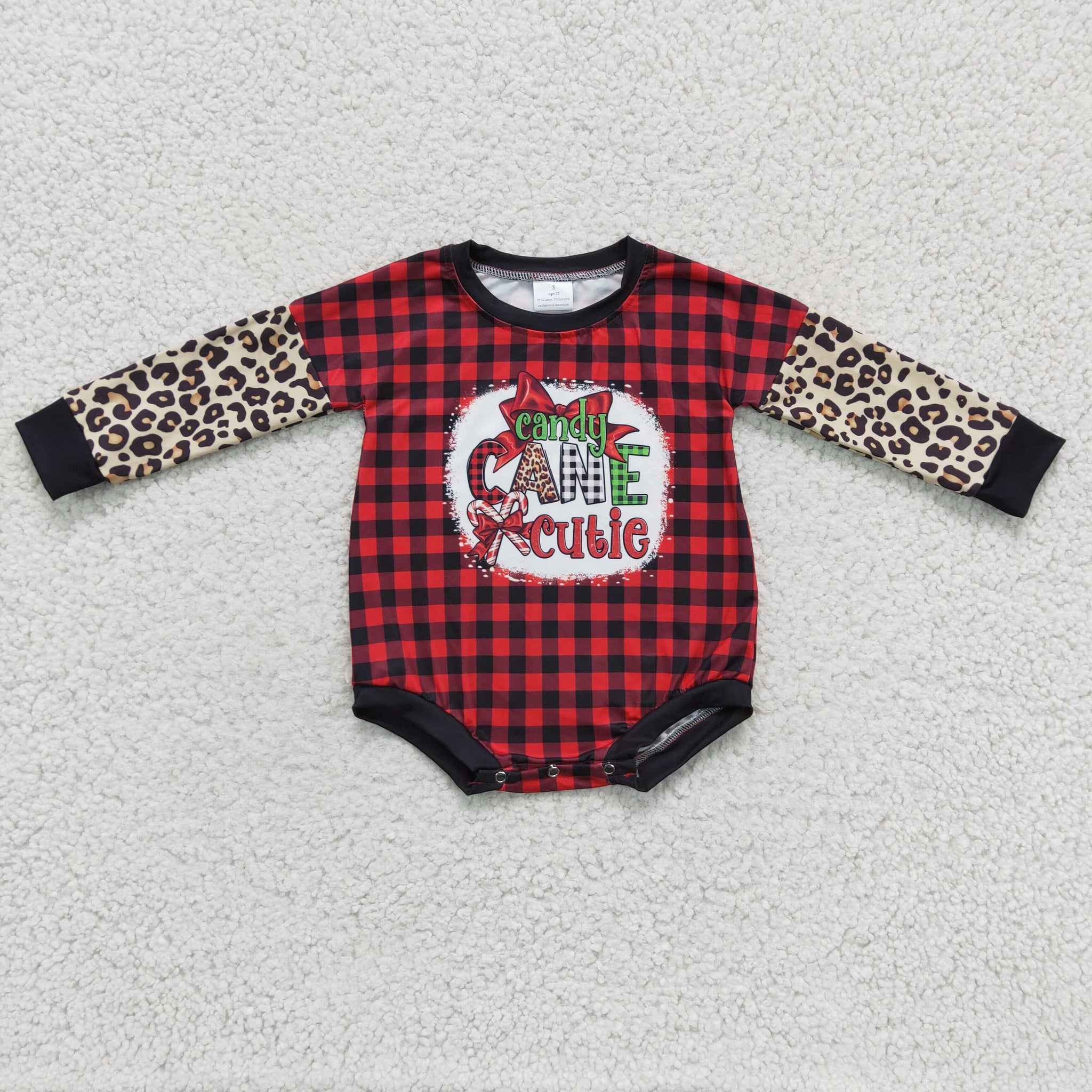 LR0214 red plaid print girl romper