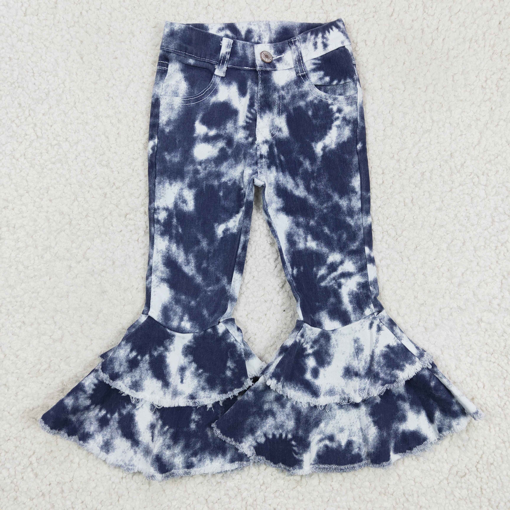 P0035 Blue Tie Dye Girls Jeans