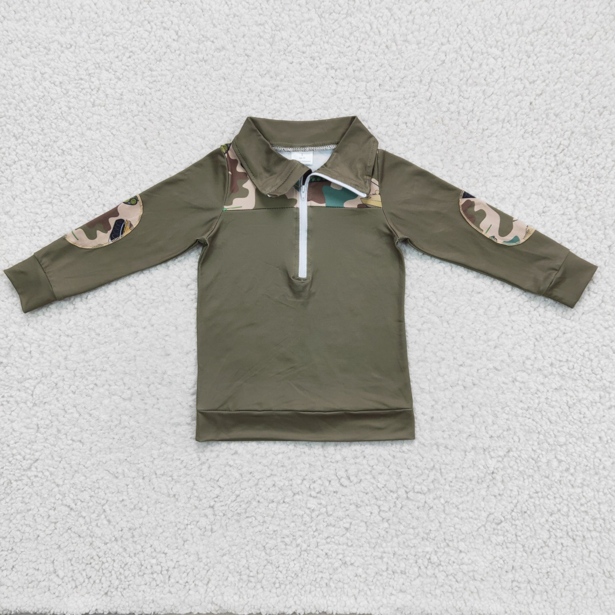 BT0098 Camo Boys Lapel Shirt