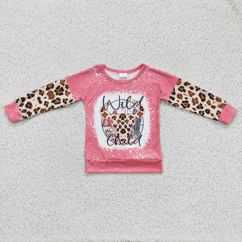 GT0083 Pink Girls Bleach Long Sleeve Top