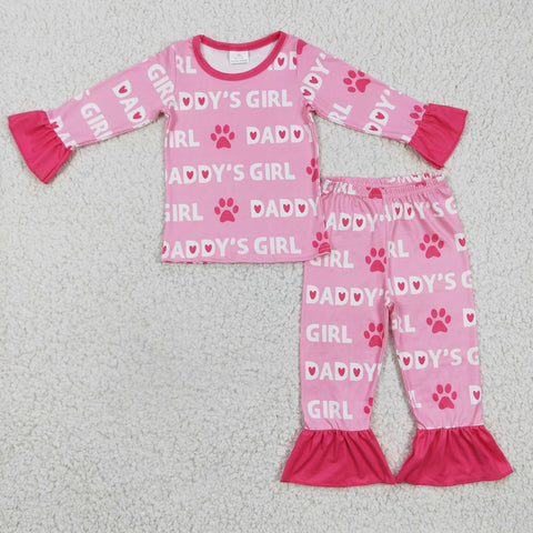 Girls Pink Long Sleeve Pajama Set