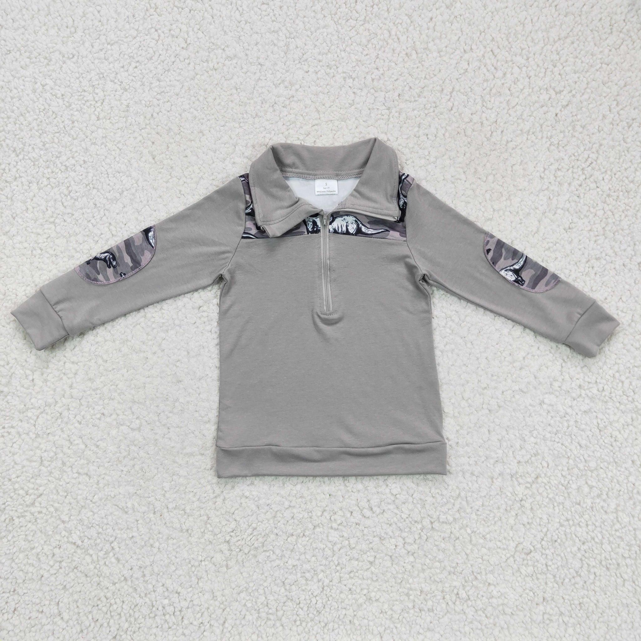 BT0106 Grey Cotton Lapel Boys Shirt