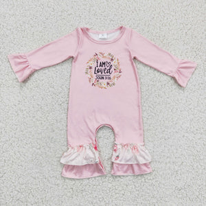LR0217 pink girl long sleeve romper
