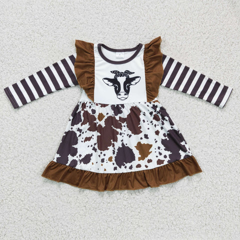 GLD0126 cow print girls dress