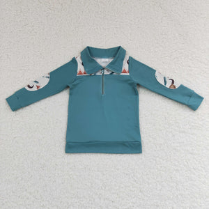 BT0105 Blue Boys Lapel Shirt