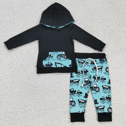 Truck Print Boys Long Sleeve Hoodie Set