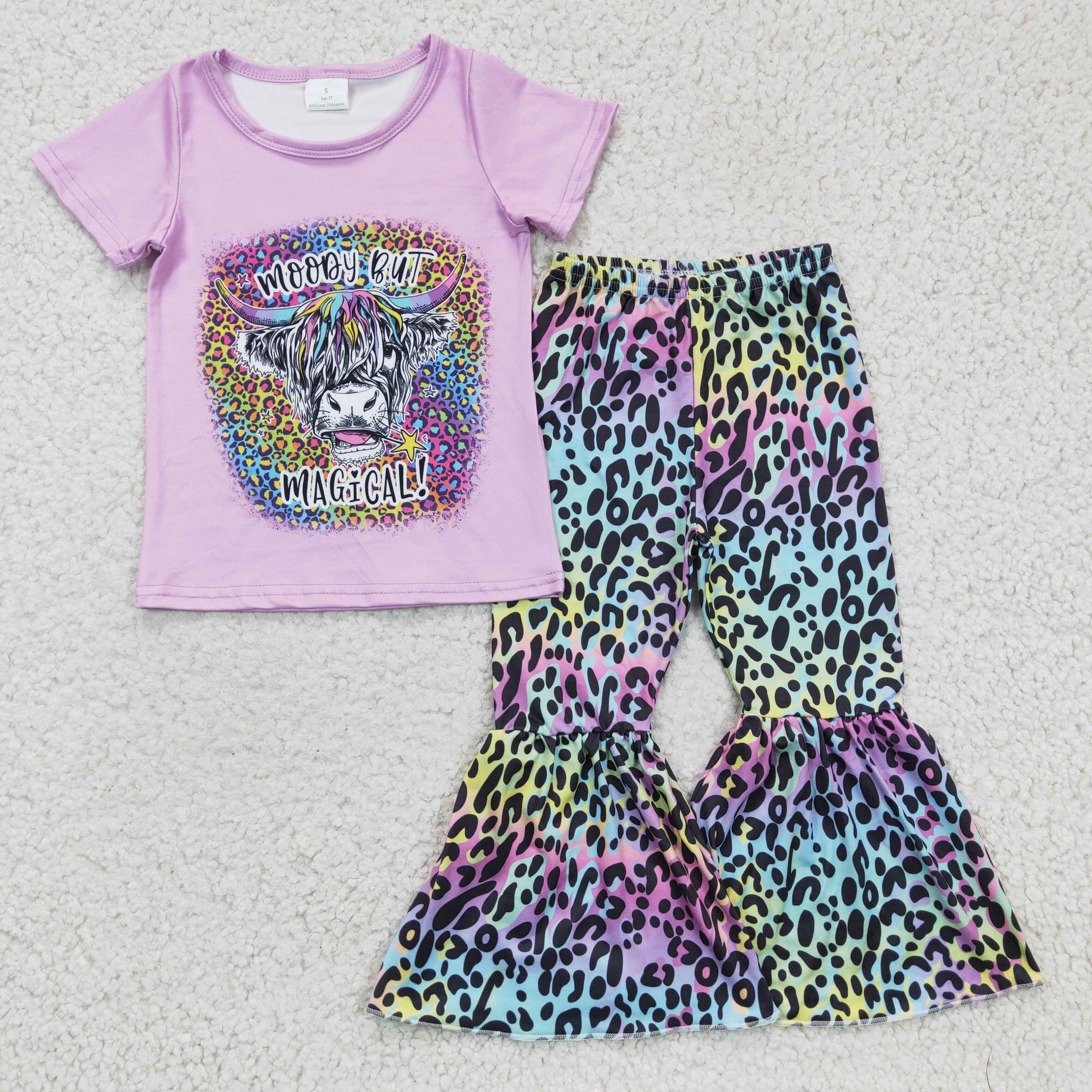 GSPO0240 Cow Print Purple Girl Leopard Suit
