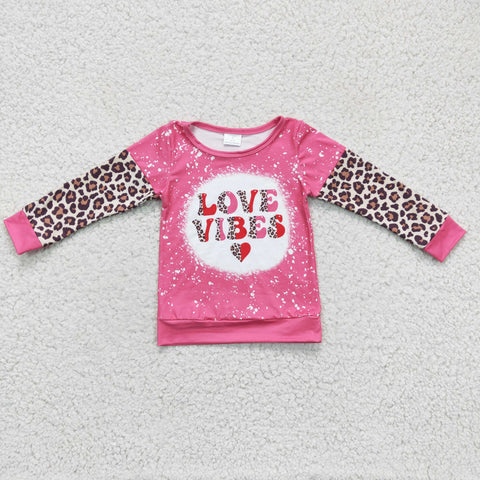 GT0071 love vibes girls pink long sleeve top