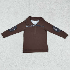 BT0115 Brown boy's cotton top