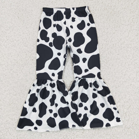 P0041 Cow Print Girls Flared Pants