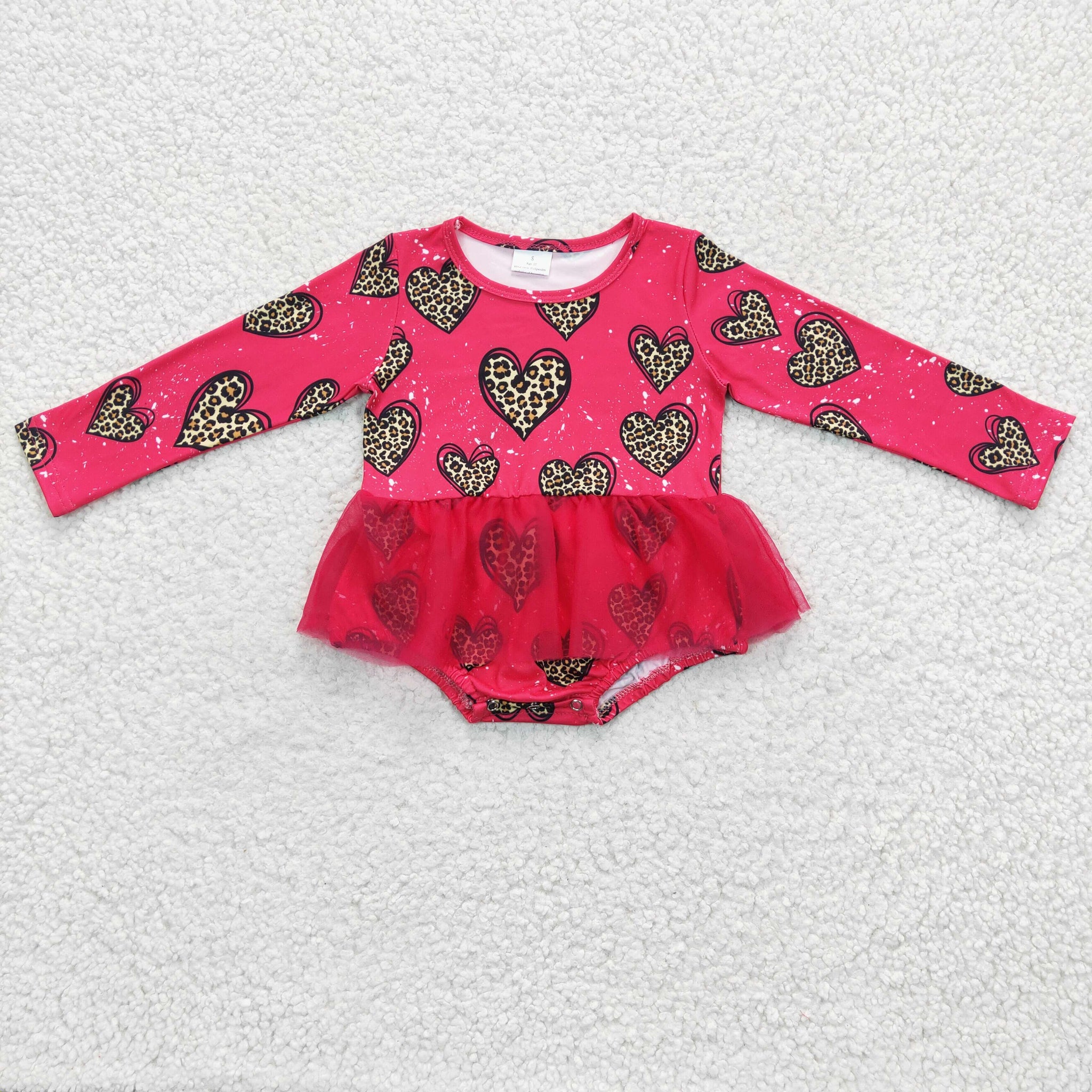 LR0253 Love print Valentine's day girl romper
