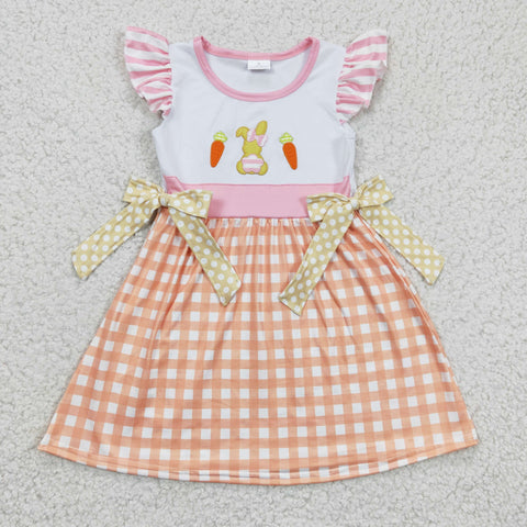 GSDO163 Cotton Embroidered Girls Dress with Flying Sleeves