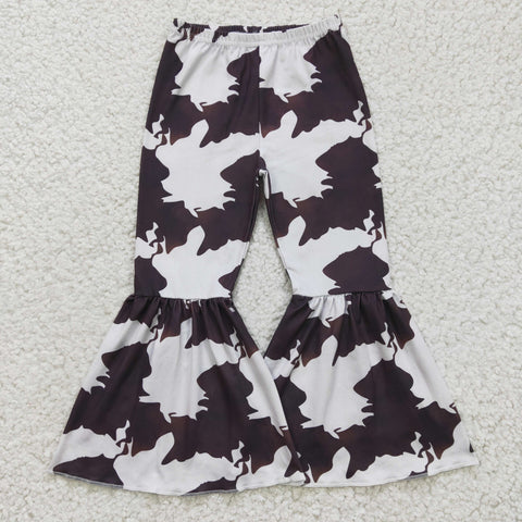 P0056 Girls Camouflage Printed Flared Pants