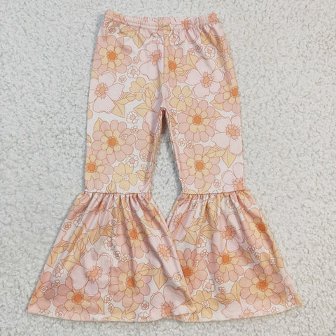 P0054 Flower Print Girls Flared Pants