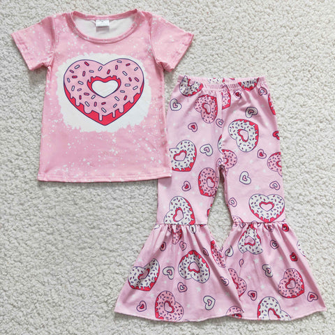 GSPO0378 Pink Donut Love Print Pink Set