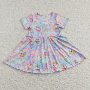 GSD0166 Unicorn Girl Short Sleeve Dress
