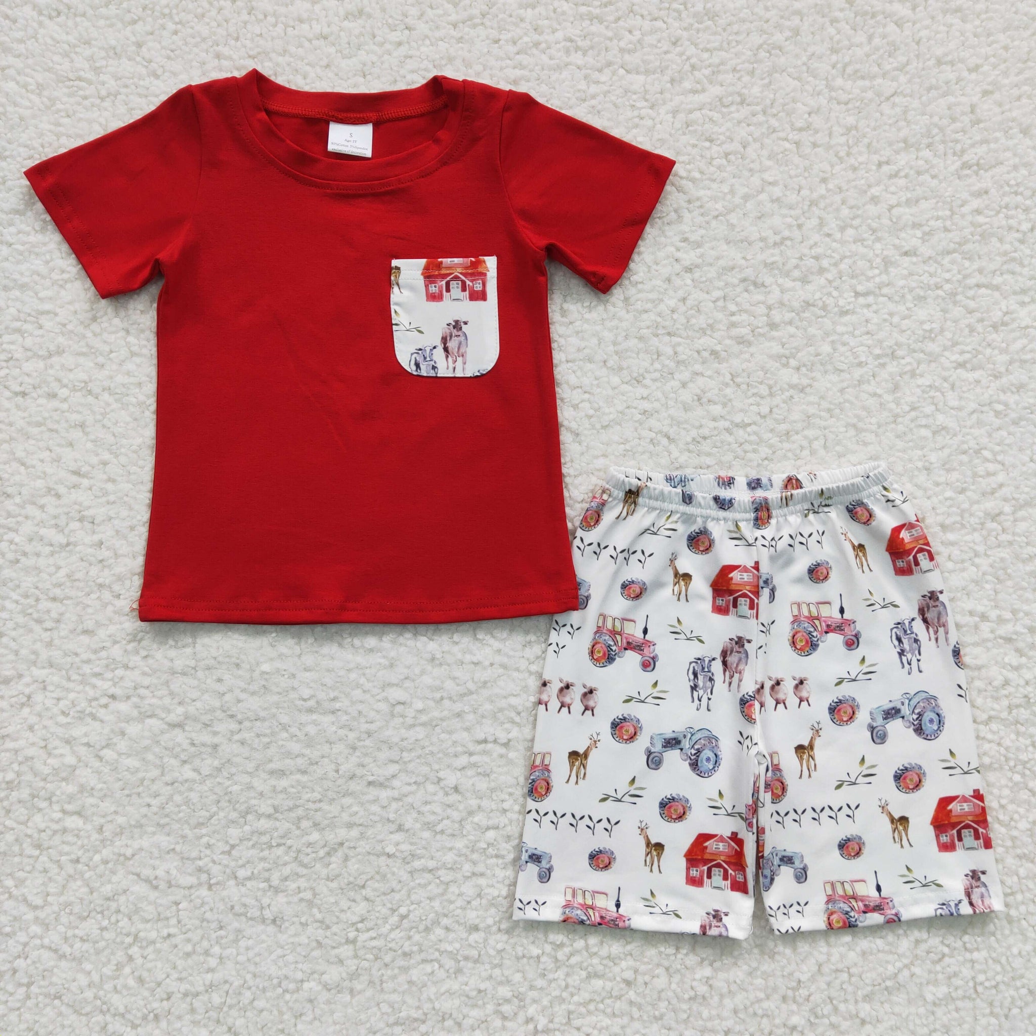 Farm Boy Solid Color Cotton Suit 	 BSSO0120