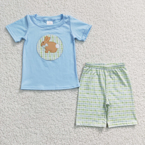 BSSO0130 Blue Embroidered Bunny Easter Set