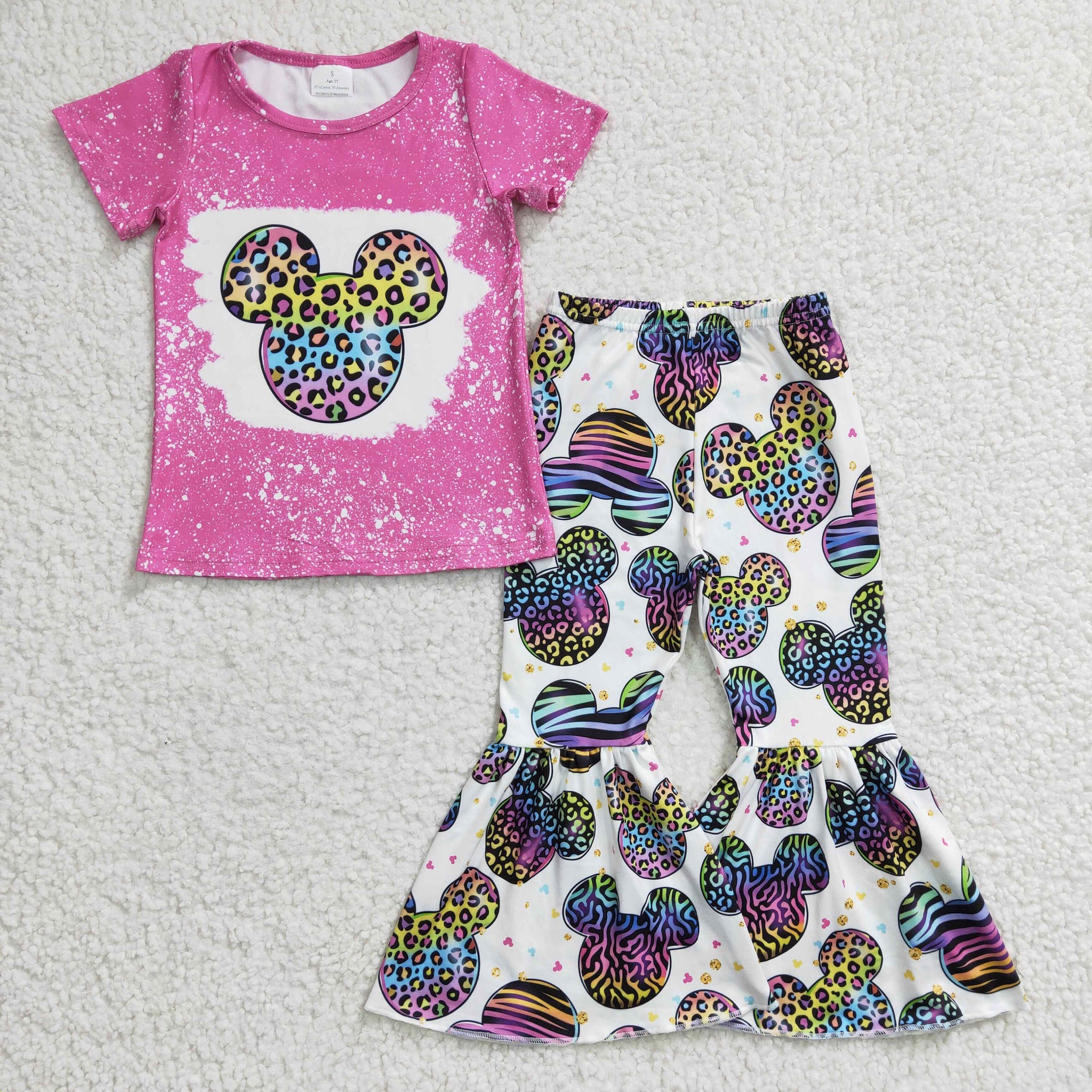 GSPO0455 Colorful Leopard Mickey Girls Set
