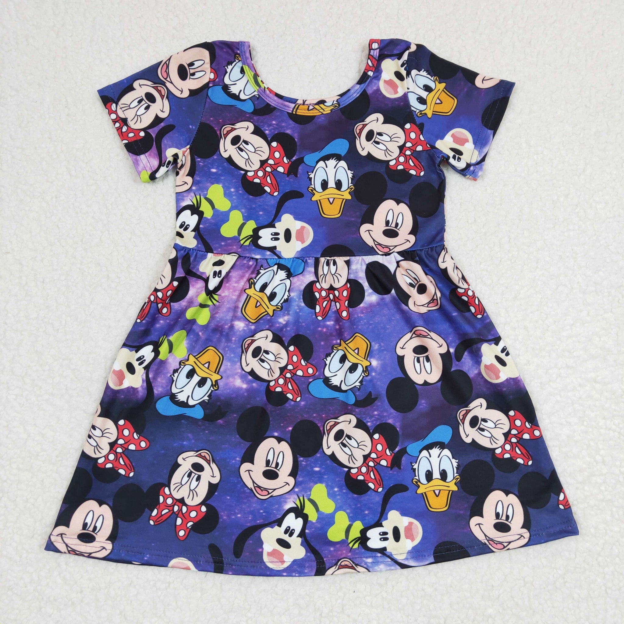 cartoon girl short sleeve dress