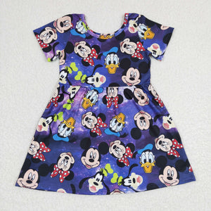 cartoon girl short sleeve dress