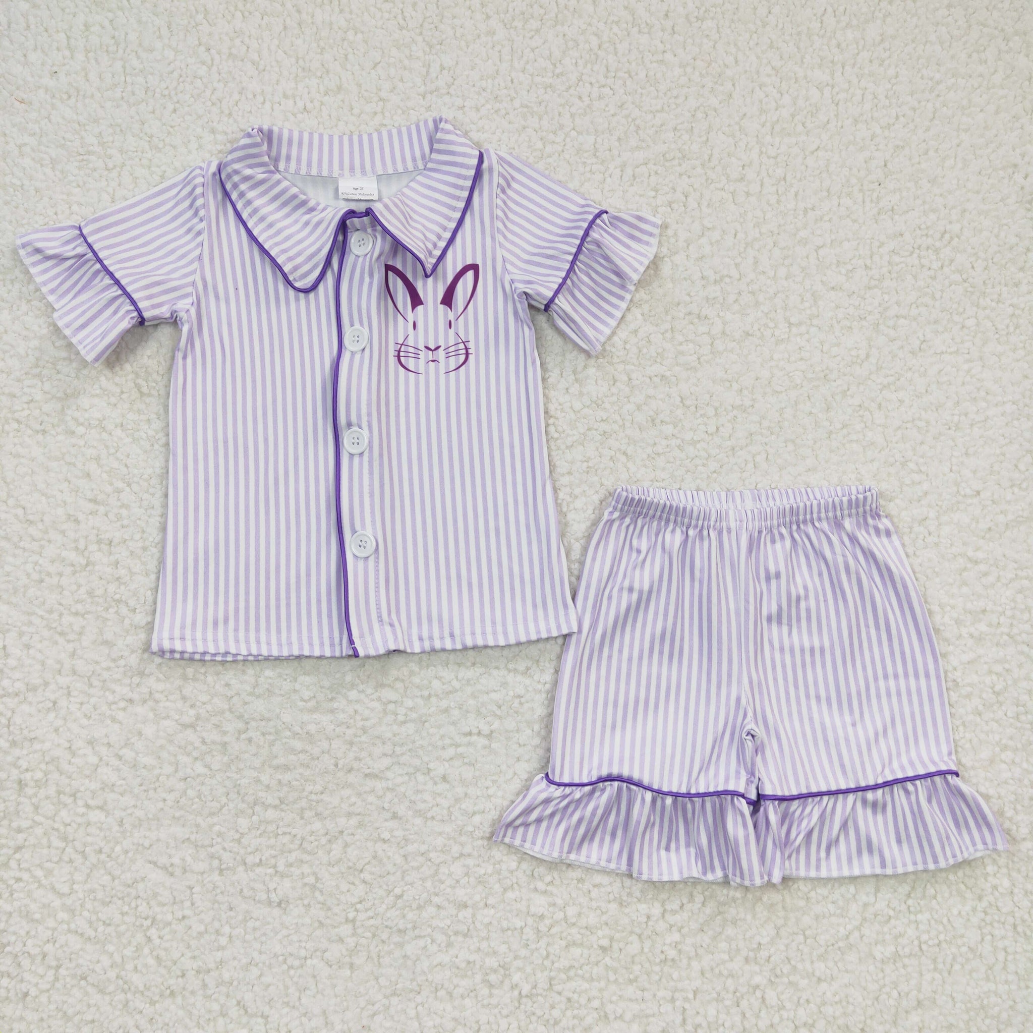 Easter Kids Girls Pajama Stripe Set