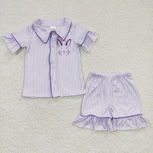 Easter Kids Girls Pajama Stripe Set