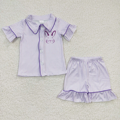 Easter Kids Girls Pajama Stripe Set
