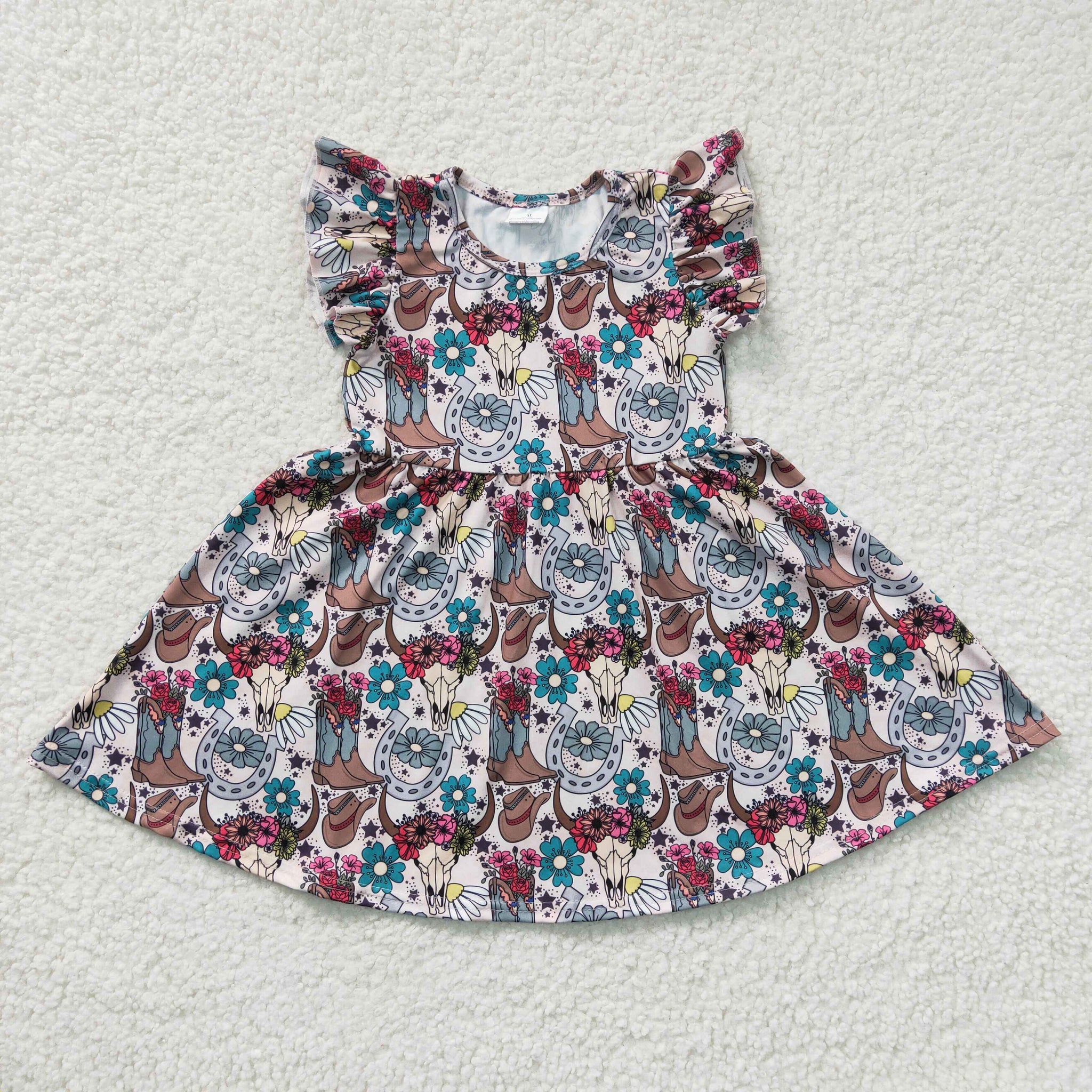 girl's small flying sleeve dress