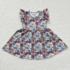 girl's small flying sleeve dress