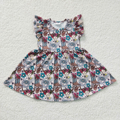 girl's small flying sleeve dress