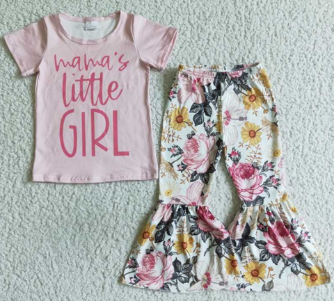 GSPO0153 Girls Short Sleeve Flared Pants Suit