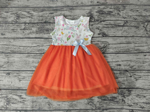 GSD0238 Color Rabbit Sleeveless Mesh Long Sleeve Dress