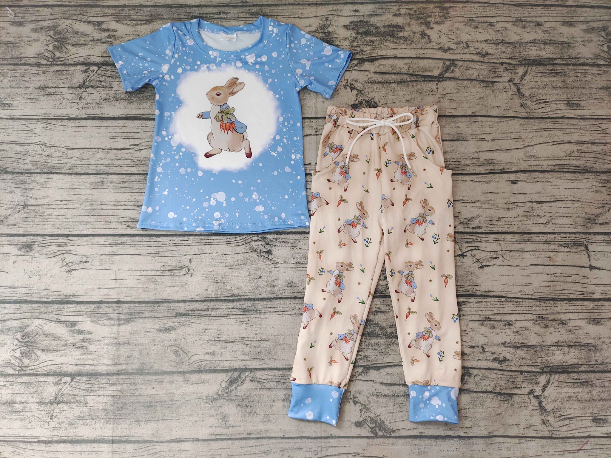 BSPO0083 Baby Boys Short Sleeve and Blue Long Pants Sets